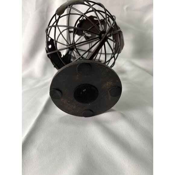 Vintage Style Metal Wire Globe with Raised Continents – Decorative Desk Top 12” - Picture 2 of 9